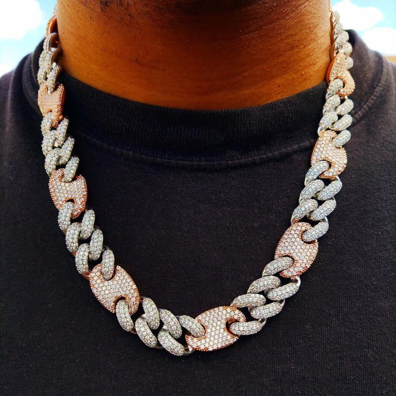 Chains | 12mm 18K Gold Diamond Oval Cuban Link Chain Chains Chains