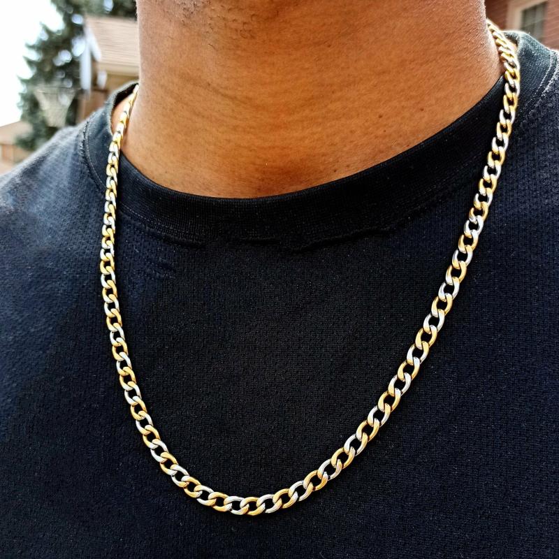 Chains | 18K Gold 2 Tone Cuban Link Chain Chains Chains