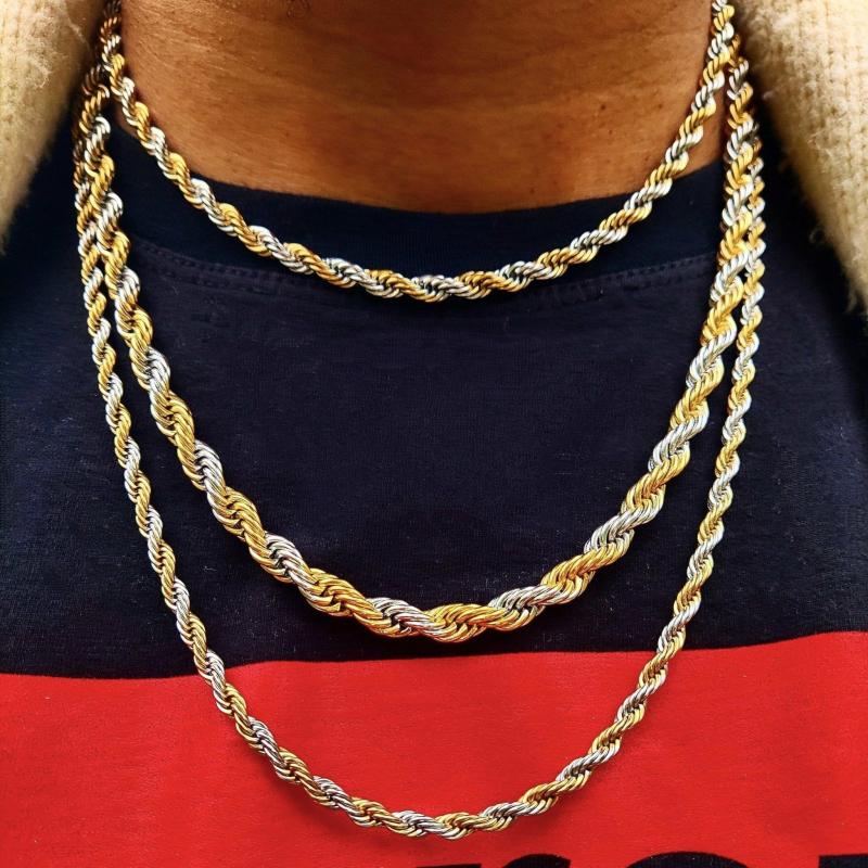 Chains | 18K Gold 2 Tone Rope Chain Chains Chains