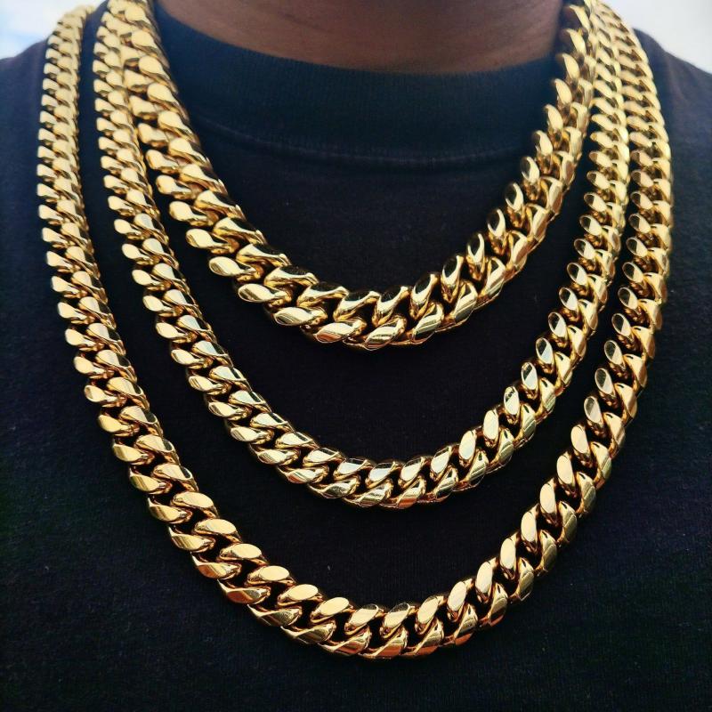 Chains | 18k Gold Thick Cuban Link Chain (8mm-18mm) Chains Chains