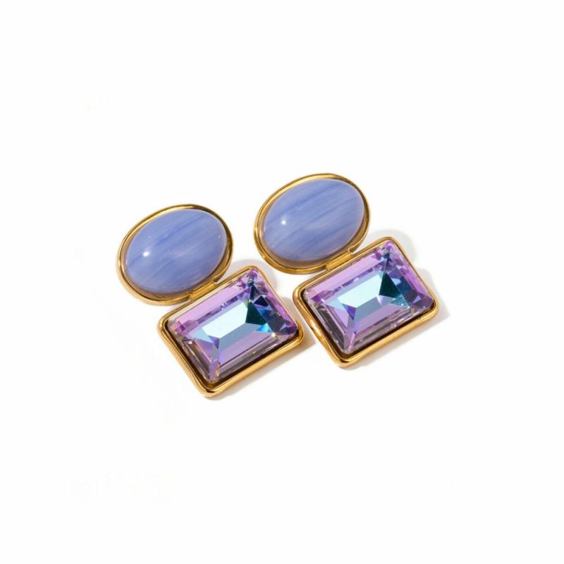 Earrings | Lilac Gem Stud Earrings Earrings Earrings