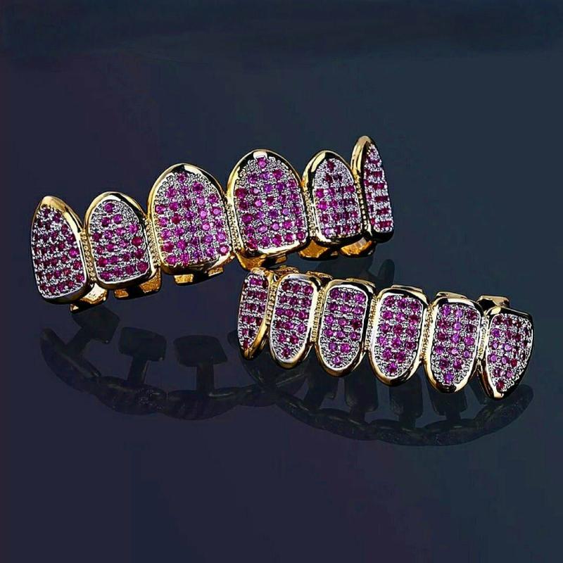 Grillz | 18k Gold Purple Post Grillz Grillz Grillz