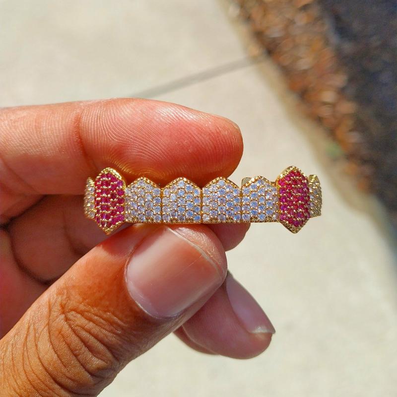 Grillz | Diamond & Amethyst Fang Grillz Grillz Grillz