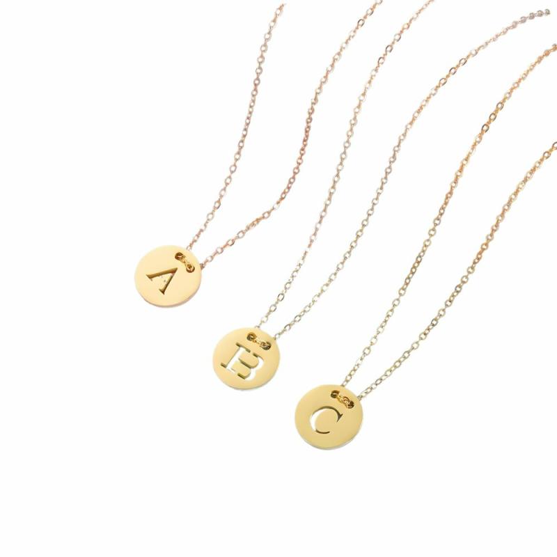 Pendant Necklaces | Button Alphabet Necklace Jewelry Pendant Necklaces