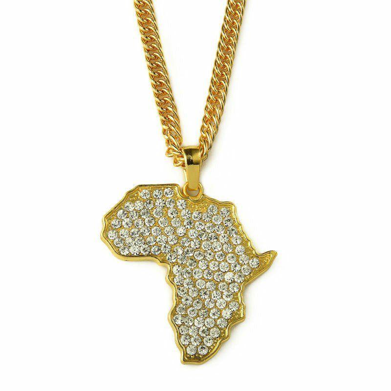 Pendants With Chains | 18k Gold Diamond Africa Pendant Jewelry Pendants With Chains