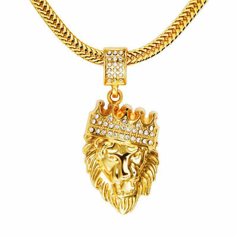 Pendants With Chains | 18K Gold King of the Jungle Pendant and Chain Jewelry Pendants With Chains