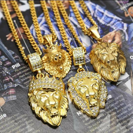 Pendants With Chains | 18k Gold King of the jungle pendants Jewelry Pendants With Chains