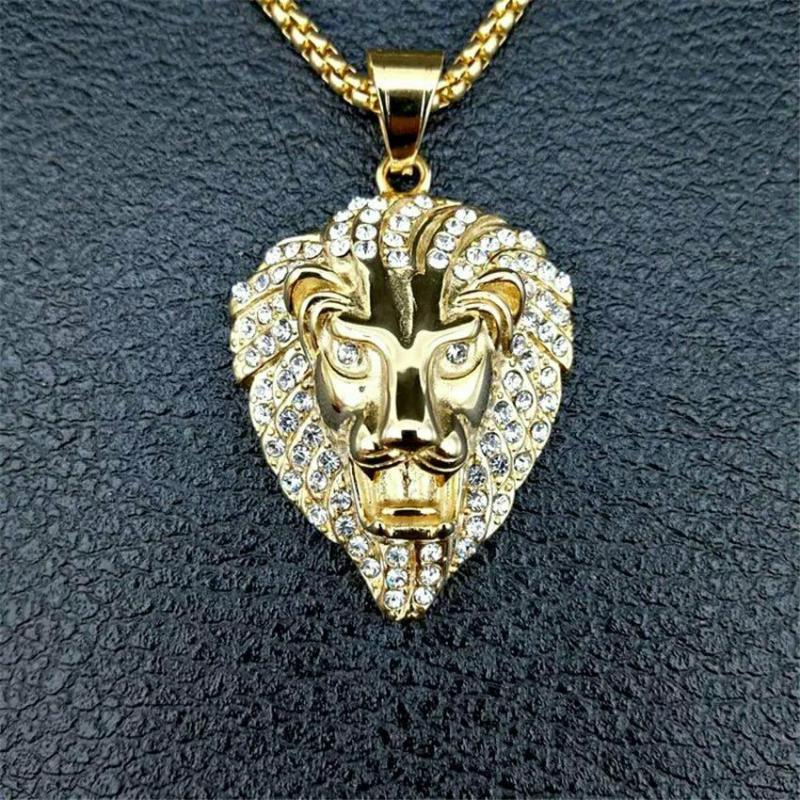 Pendants With Chains | Diamond Lion Head Jewelry Pendants With Chains