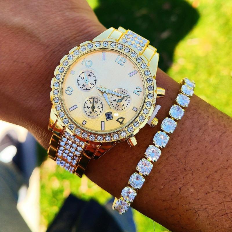 Sets | 18k Gold Diamond Icy Watch Set Jewelry Sets