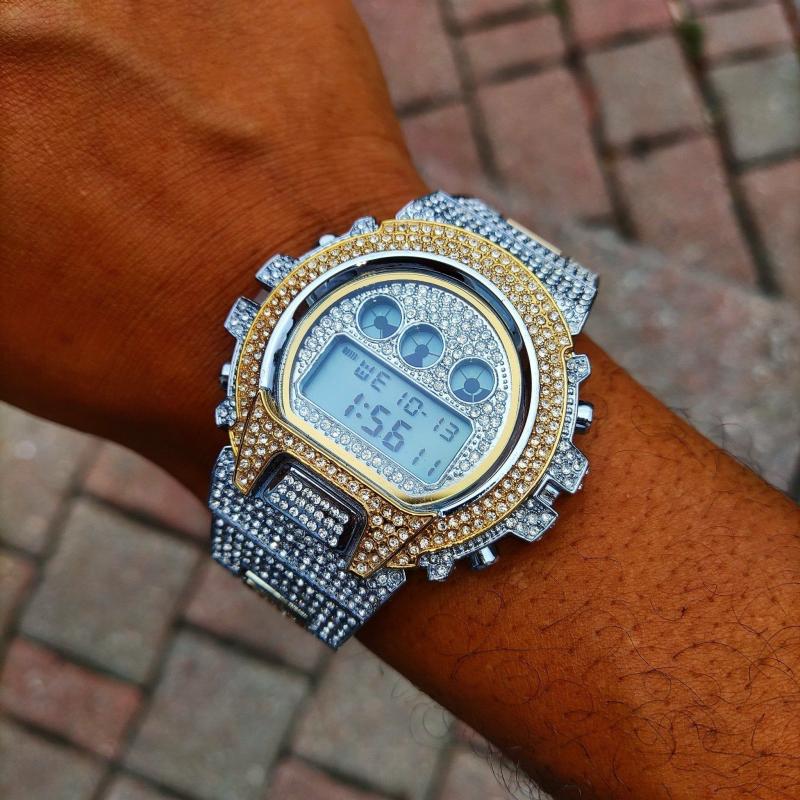 Watches | 18K Gold Diamond Digital G Watch Jewelry Watches