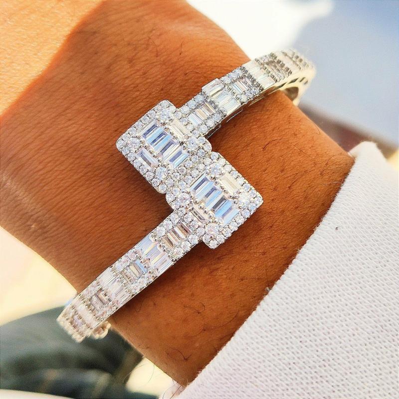 Bracelets | 18k Gold Baguette Diamond Bangle Bracelet Bracelets Bracelets